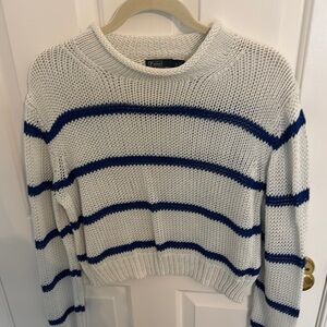 Ralph Lauren White and Blue Striped Sweater